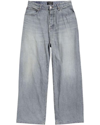 Balenciaga Mid Waist Jeans - Blauw