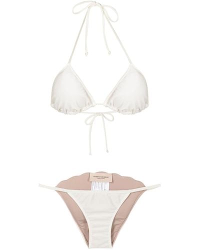 Adriana Degreas Triangle-cup Scalloped Bikini Set - White