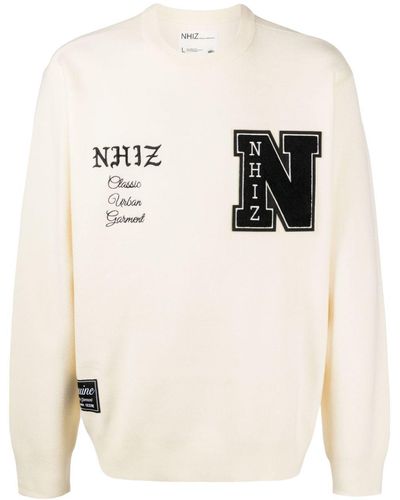 Izzue Patch-detail Crew-neck Sweatshirt - Natural