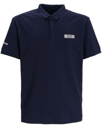 EA7 Logo-patch Polo Shirt - Blue