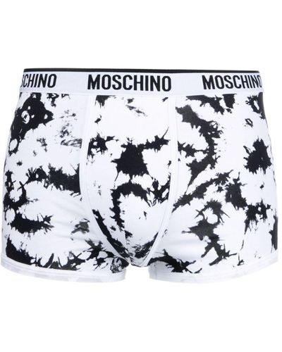 Moschino Boxer con fantasia tie-dye - Bianco