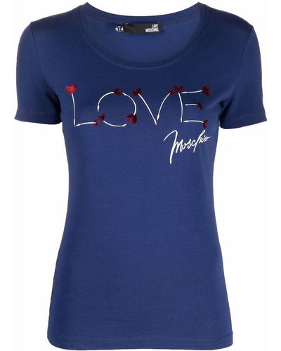 Love Moschino ロゴ Tシャツ - ブルー