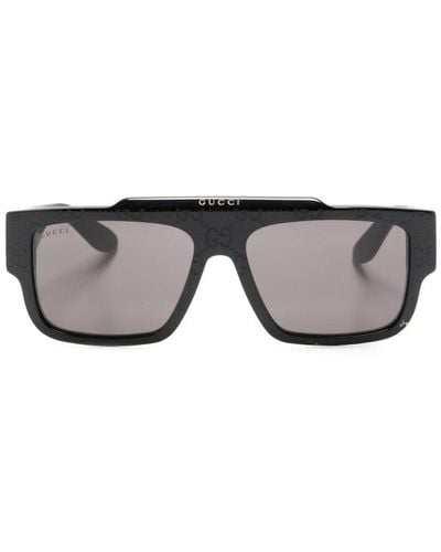 Gucci GG Supreme Square-frame Sunglasses - Grey