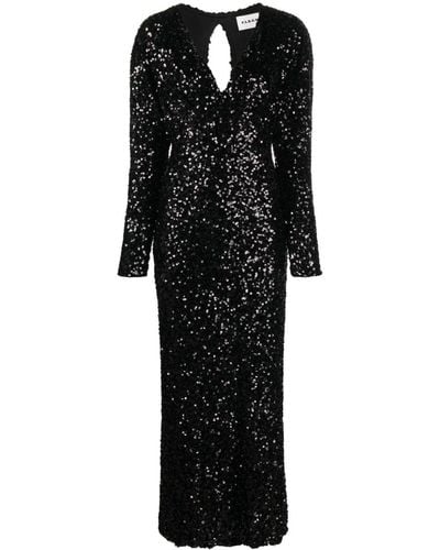 P.A.R.O.S.H. Sequin-embellished Maxi Dress - Black