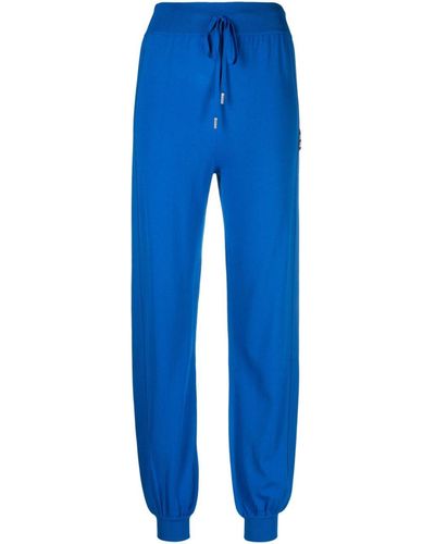 Boutique Moschino Pantalon de jogging à taille haute - Bleu