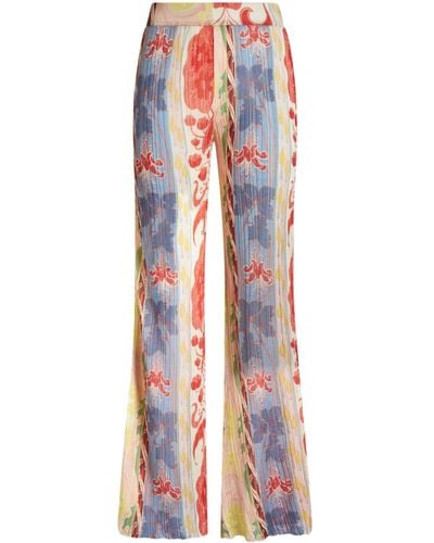Etro Floral-print Knit Trousers - White