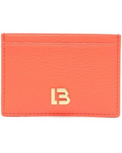 Bimba Y Lola Porte-cartes en cuir à plaque logo - Orange