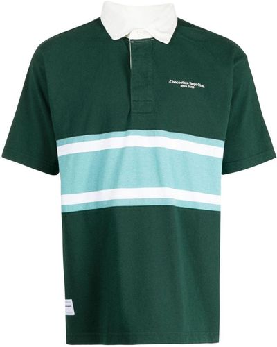 Chocoolate Stripe-detail Polo Shirt - Green