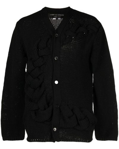 Comme des Garçons Braided-band V-neck Cardigan - Black