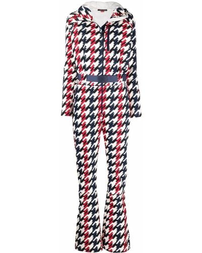 Perfect Moment Star Houndstooth-print Jumpsuit - White