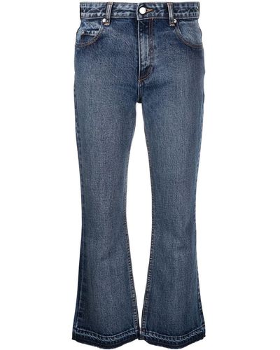 RED Valentino Mid-rise Flared Cropped Jeans - Blue