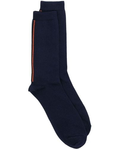 Paul Smith Stripe-detailing Cotton Socks - Blue