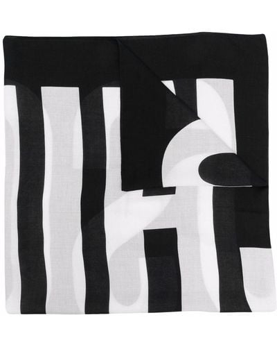 Moschino Sjaal Met Geborduurd Logo - Zwart