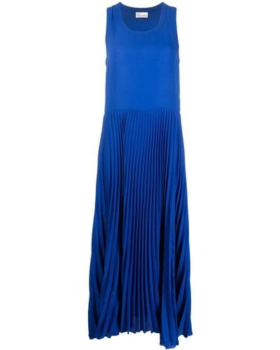 RED Valentino Pleated-effect Maxi Dress - Blue