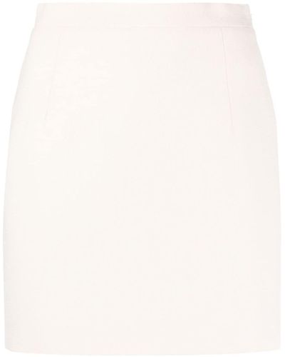 Alessandra Rich High-rise Wool Miniskirt - Natural