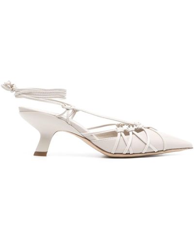 Vic Matié Chanel Leren Sandalen - Wit