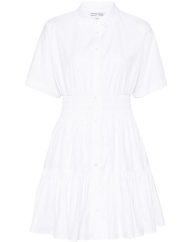 Veronica Beard Greta Tiered Shirtdress - White