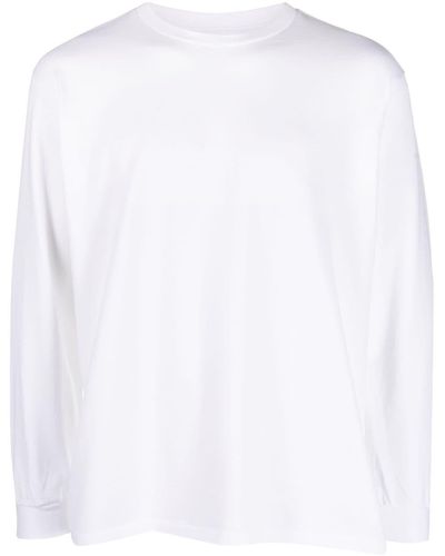 AURALEE T-shirt en coton à manches longues - Blanc