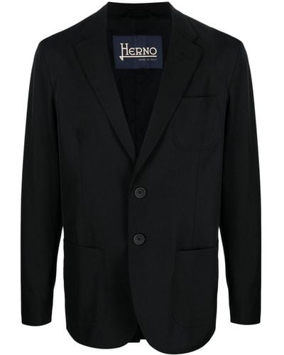 Herno Notched-lapel Single-breasted Blazer - Black