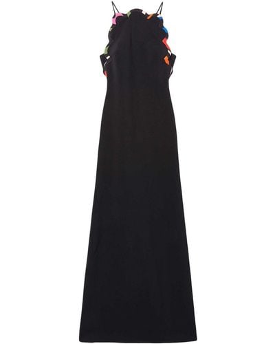 Emilio Pucci Maxi-jurk Met Gewelfde Afwerking - Zwart