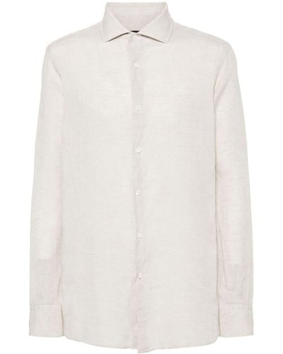 Zegna Linen Chambray Shirt - White