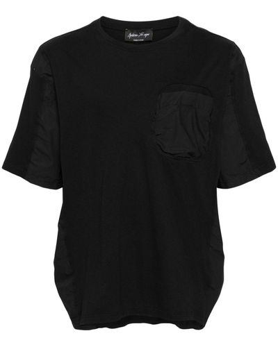 Andrea Ya'aqov Panelled Cotton T-shirt - Black