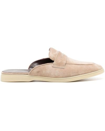 Bougeotte Penny-slot Suede Mules - Natural