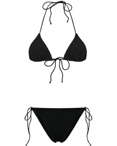 Mc2 Saint Barth Marielle Crinkled Bikini - Black
