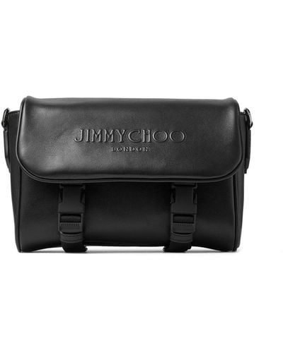 Jimmy Choo Eli Leather Messenger Bag - Black