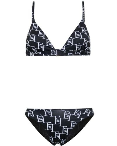 Elisabetta Franchi Monogram-print Bikini Set - Black