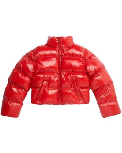 Balenciaga Cropped Puffer Jacket - Red
