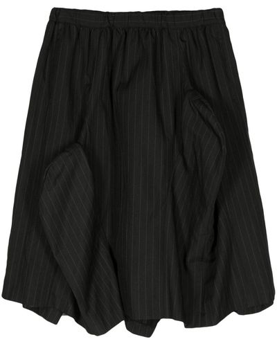 Comme des Garçons Asymmetric Pinstriped Skirt - Black