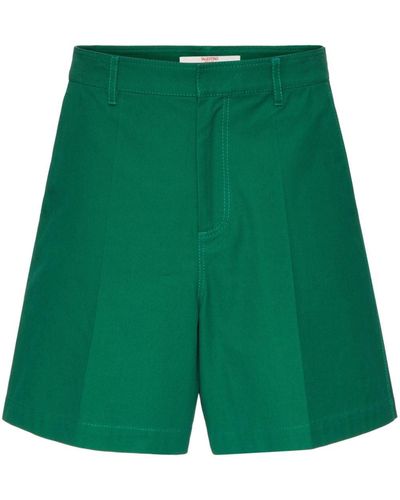 Valentino Garavani V-detail Canvas Bermuda Shorts - Green