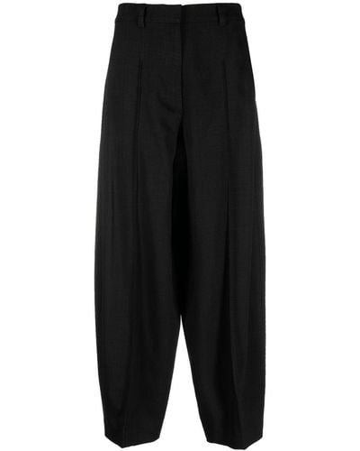 Stella McCartney Pantalon de tailleur à détails plissés - Noir