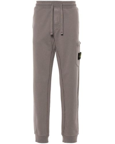 Stone Island Compass Cotton Track Trousers - Grey