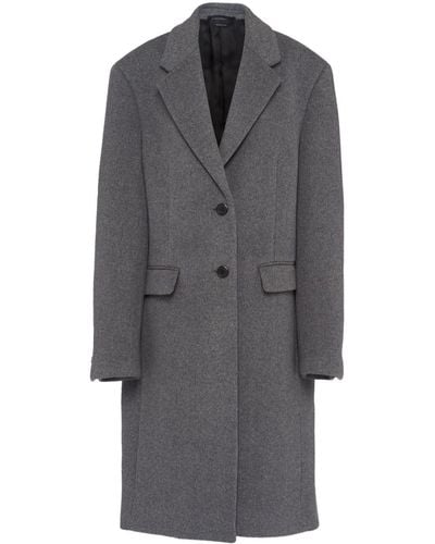 Prada Velour Wool Cashmere Coat - Grey