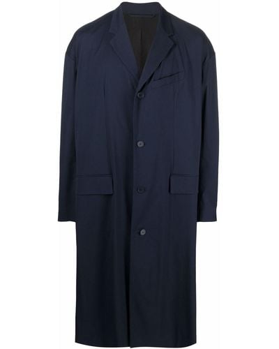 Balenciaga Single-breasted Oversized Coat - Blue