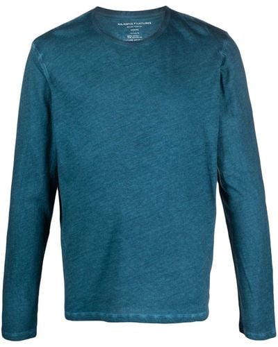 Majestic Filatures Sweater Met Gemêleerd Effect - Blauw