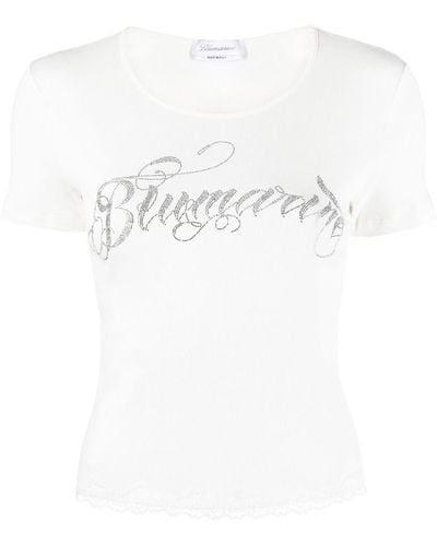 Blumarine Camiseta con aplique del logo - Blanco