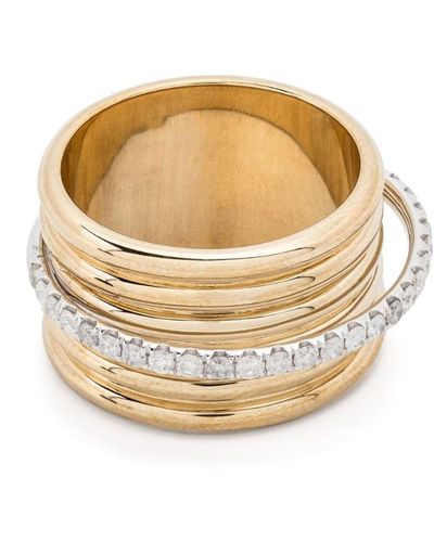 Yvonne Léon 9kt Yellow And White Gold Bague Semainier Diamond Ring - Natural