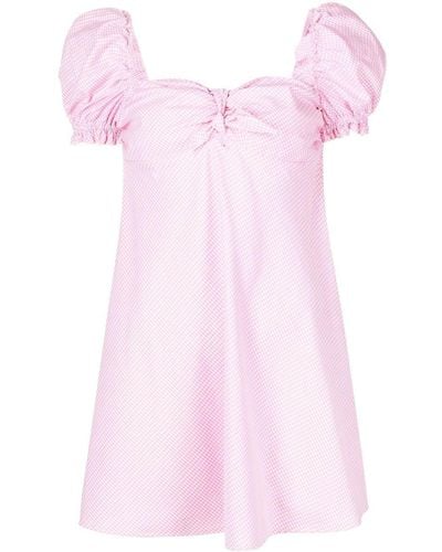 STEFANIA VAIDANI Gingham-check Print Mini Dress - Pink