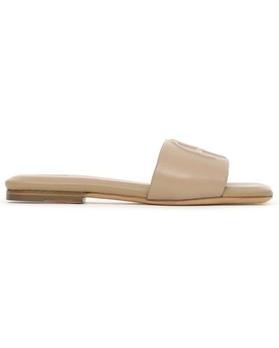 Anine Bing Ria Open-toe Leather Slides - Natural