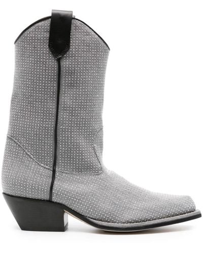 Vic Matié Stud-embellished Ankle Boots - Gray