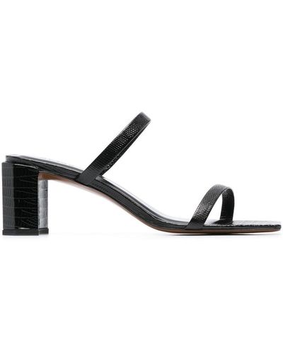 BY FAR Tanya 60mm Double-strap Square-toe Sandals - Black