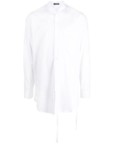 Ann Demeulemeester Text-print Long-sleeves Poplin Shirt - White
