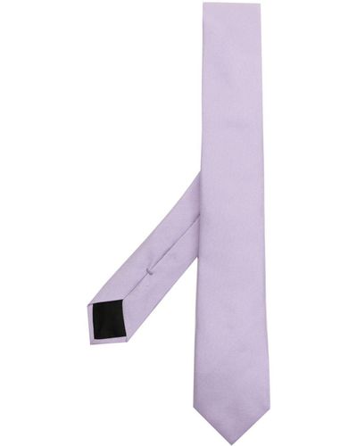 Givenchy 4g-embroidered Silk Tie - Purple