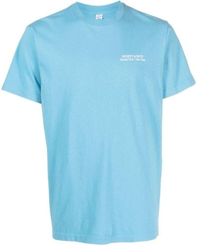 Sporty & Rich T-shirt con stampa - Blu