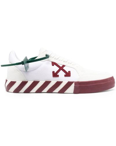 Off-White c/o Virgil Abloh Low Vulcanized Sneakers aus Canvas - Weiß