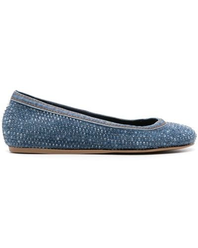 Le Silla Duchess Denim Ballerina Shoes - Blue