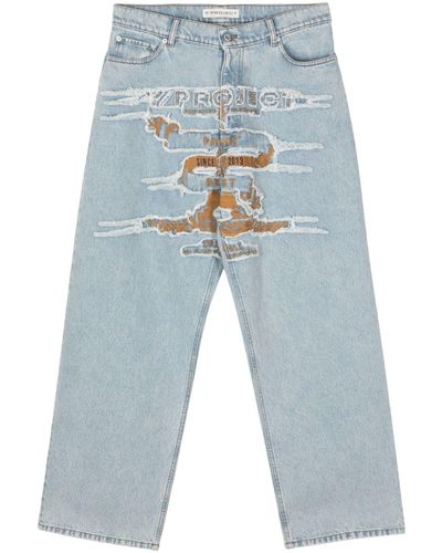 Y. Project Evergreen Wide-Leg-Jeans - Blau